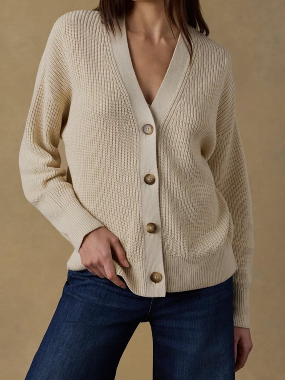 Faherty Miramar Linen Relaxed Cardigan - S